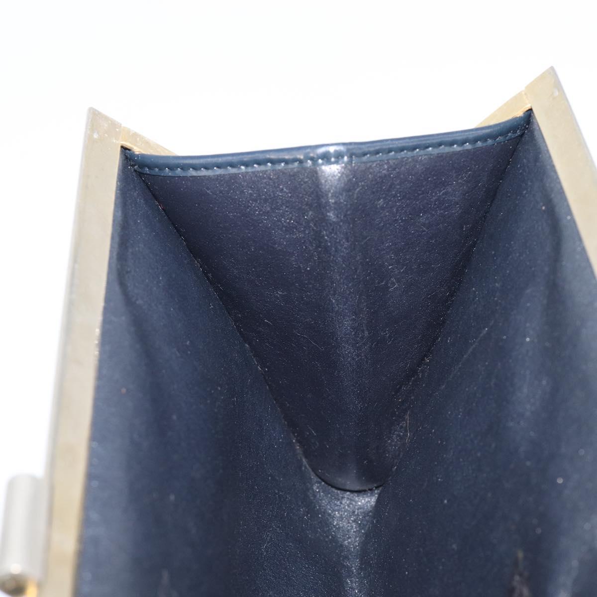 Christian Dior Trotter Canvas Clutch Bag Navy Gold Auth 212020