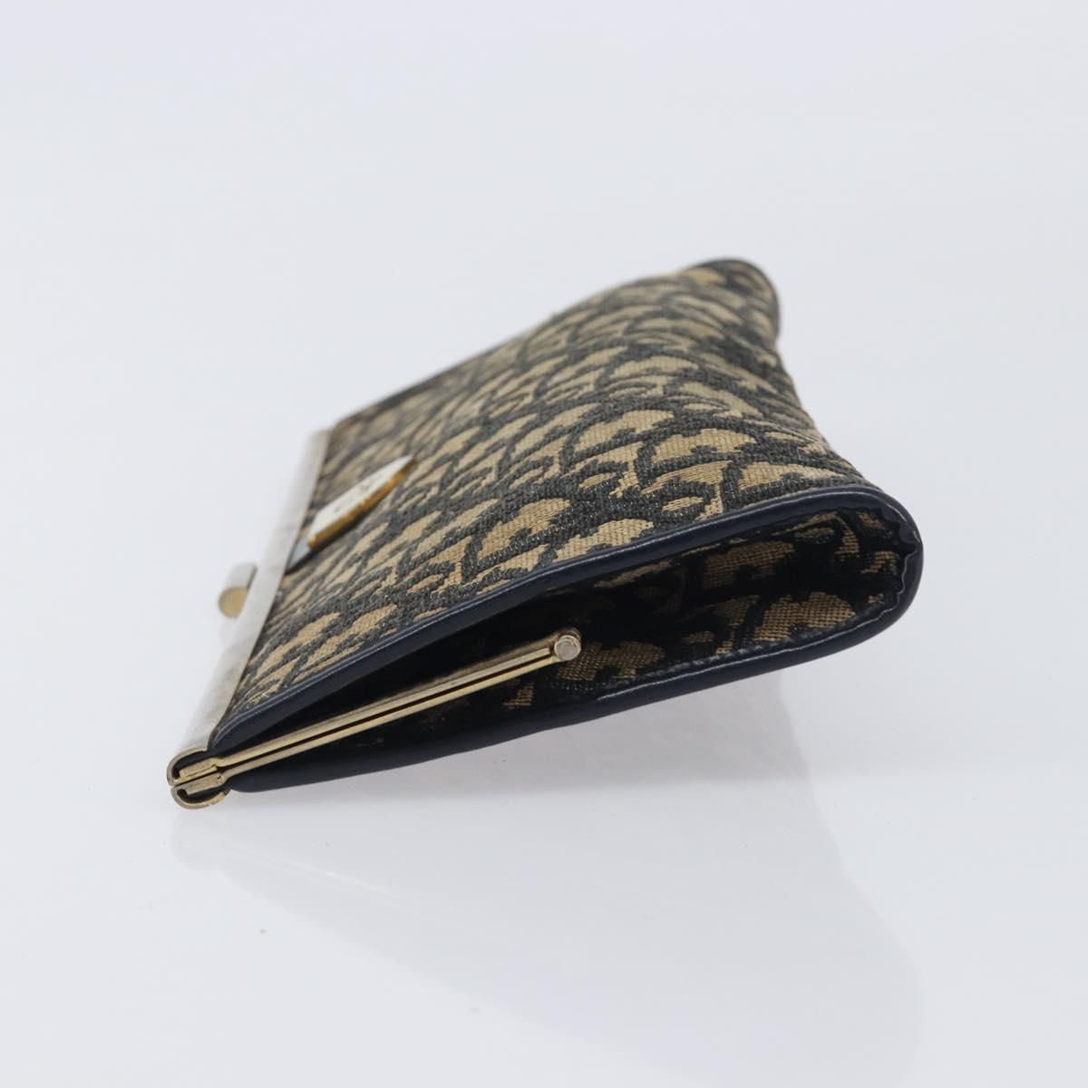 Christian Dior Trotter Canvas Clutch Bag Navy Gold Auth 212020