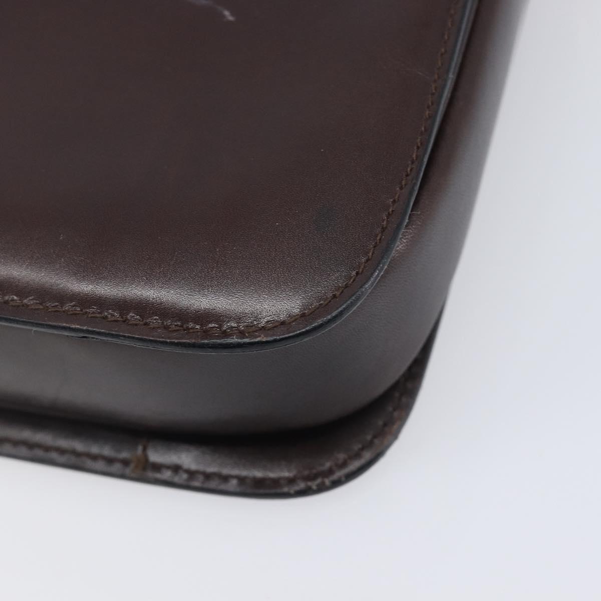 Balenciaga Shoulder Bag Leather Brown Gold Auth 212021A