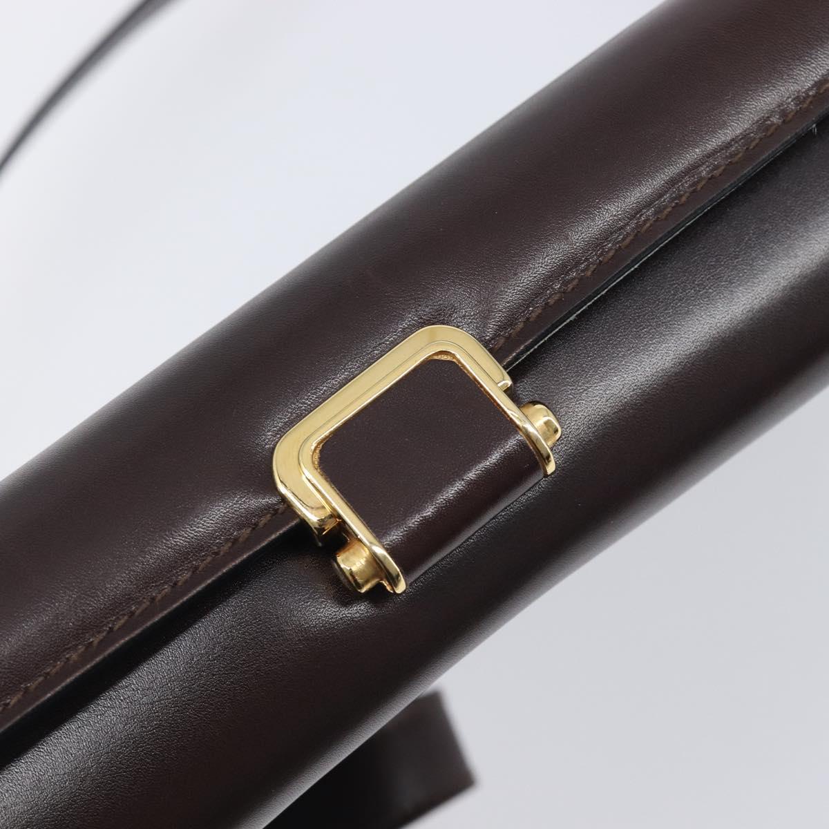 Balenciaga Shoulder Bag Leather Brown Gold Auth 212021A