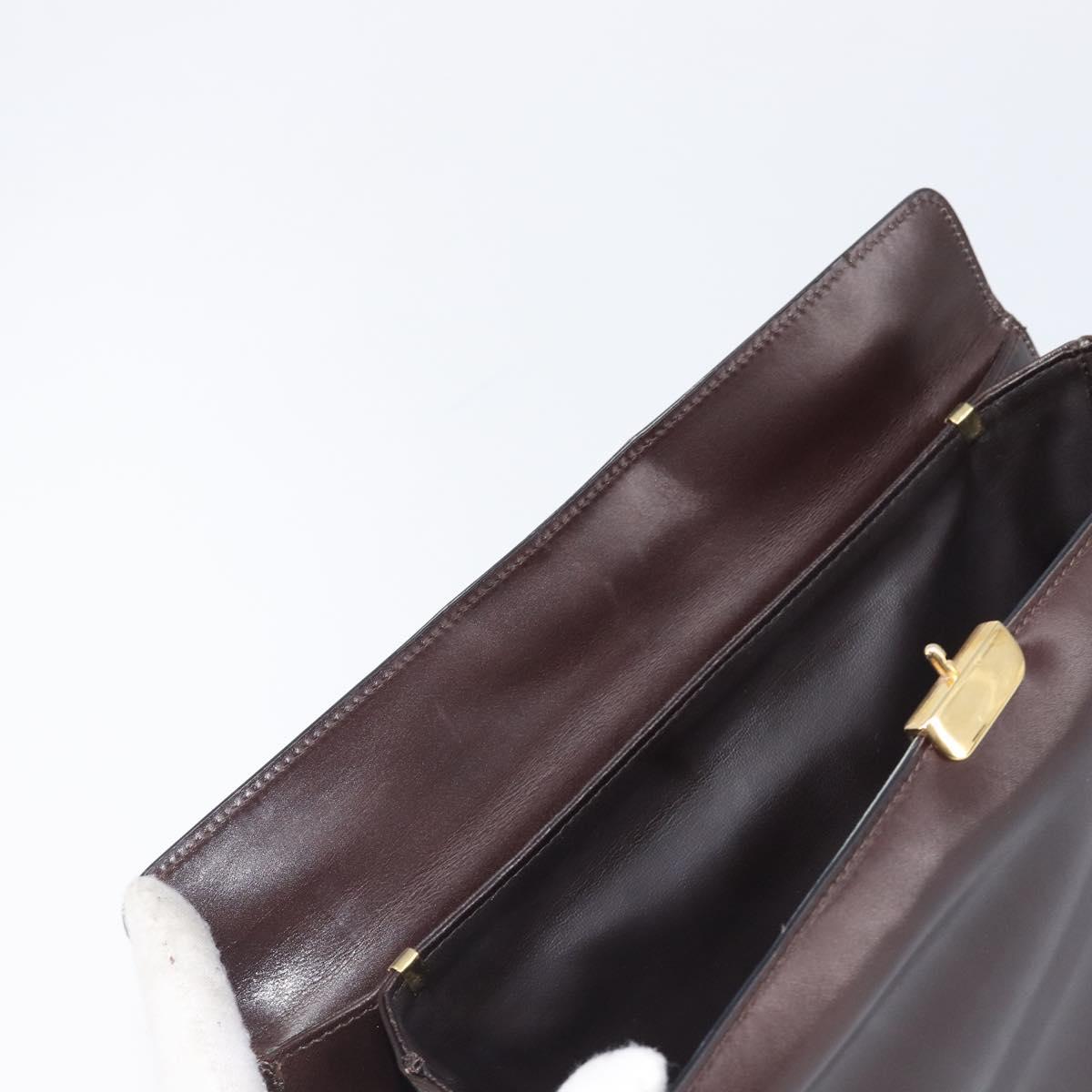 Balenciaga Shoulder Bag Leather Brown Gold Auth 212021A