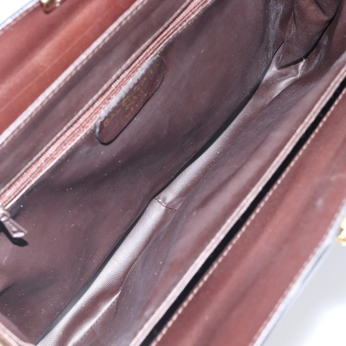 Balenciaga Shoulder Bag Leather Brown Gold Auth 212021A