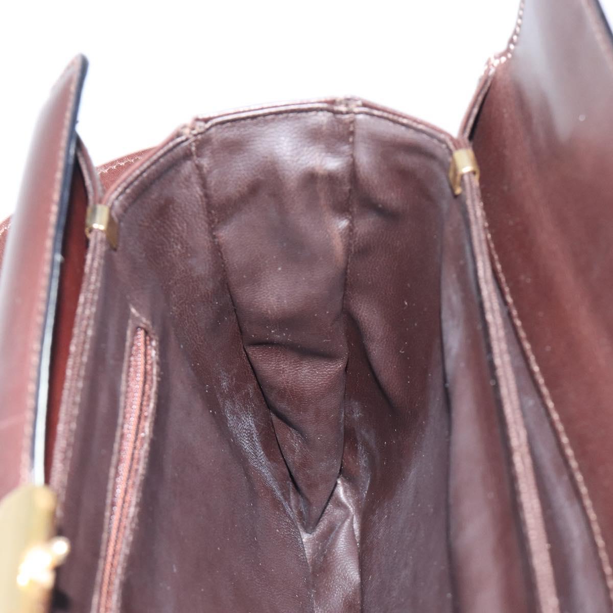 Balenciaga Shoulder Bag Leather Brown Gold Auth 212021A