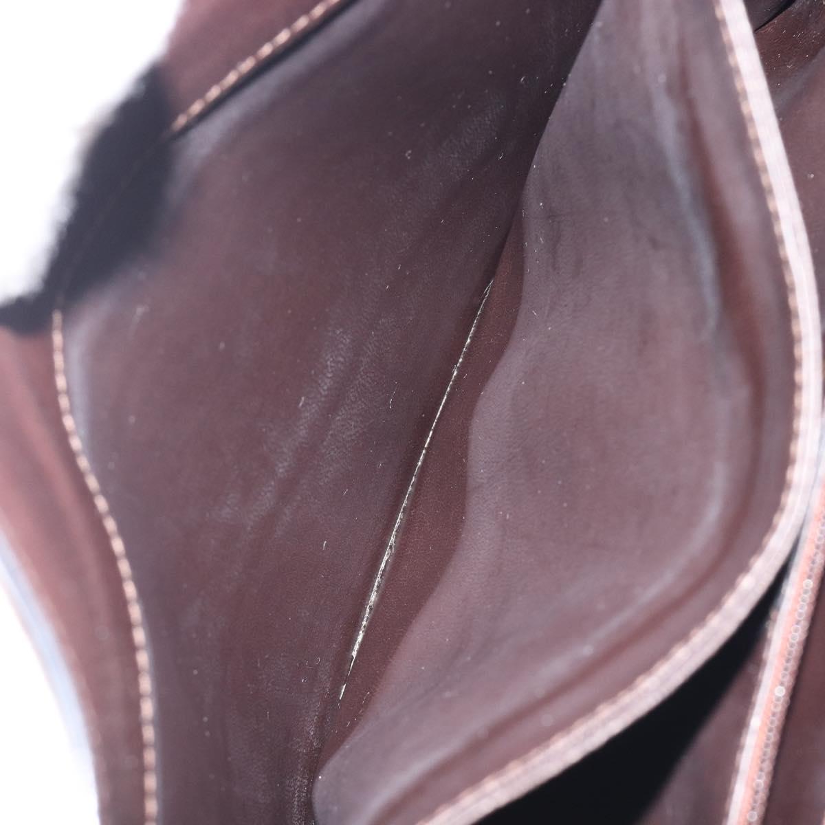 Balenciaga Shoulder Bag Leather Brown Gold Auth 212021A