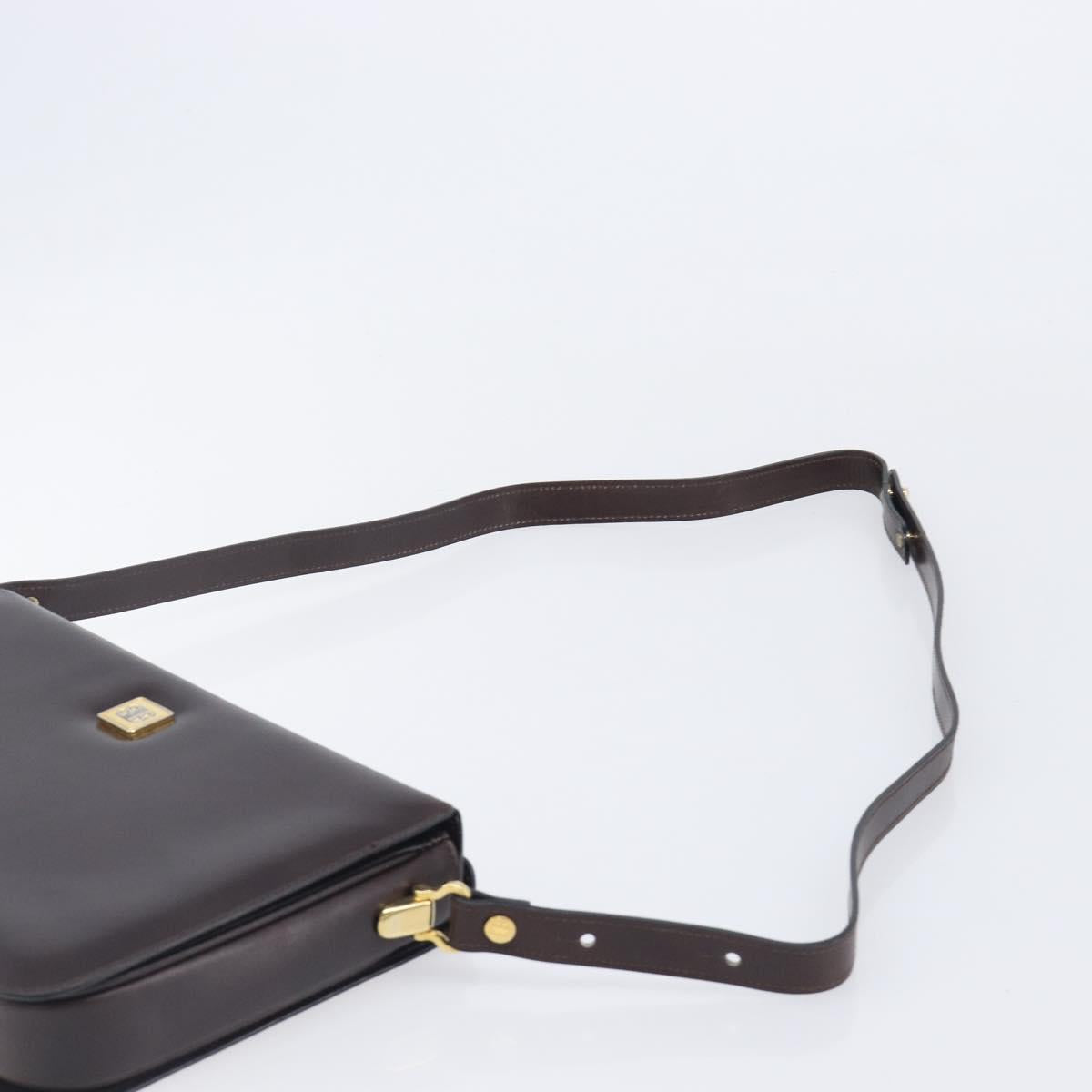Balenciaga Shoulder Bag Leather Brown Gold Auth 212021A