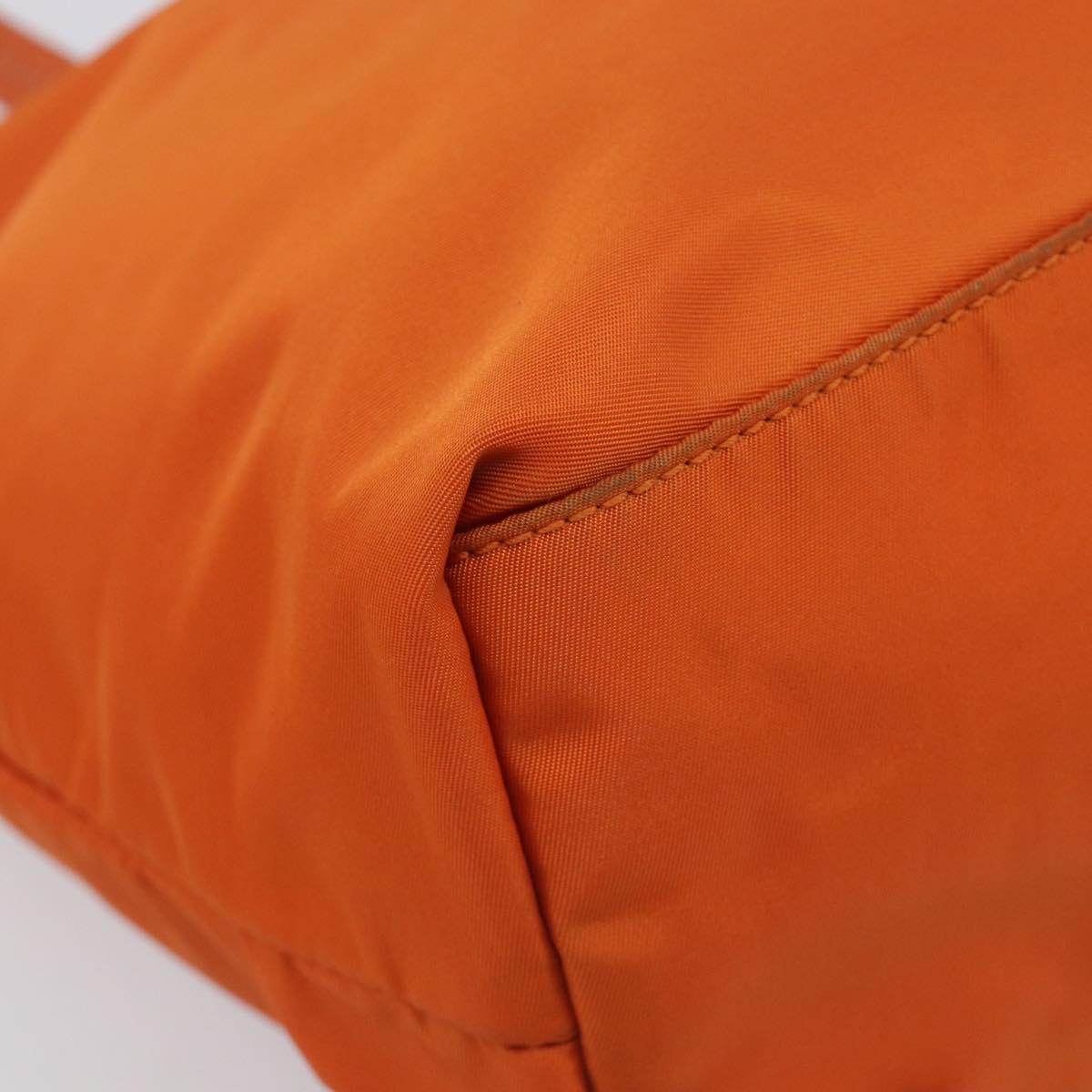 PRADA Tote Bag Nylon Orange Gold Auth 212022V