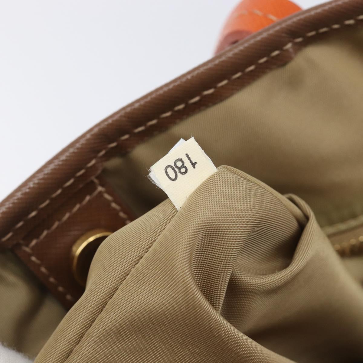 PRADA Tote Bag Nylon Orange Gold Auth 212022V