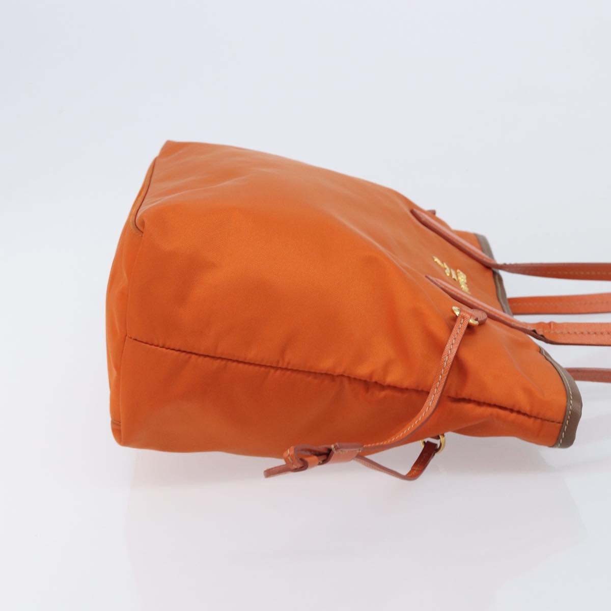 PRADA Tote Bag Nylon Orange Gold Auth 212022V