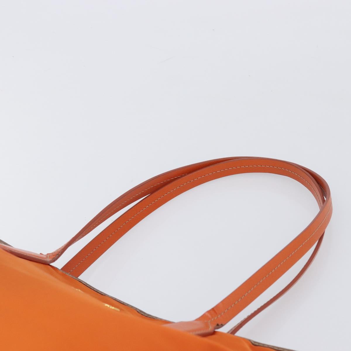 PRADA Tote Bag Nylon Orange Gold Auth 212022V