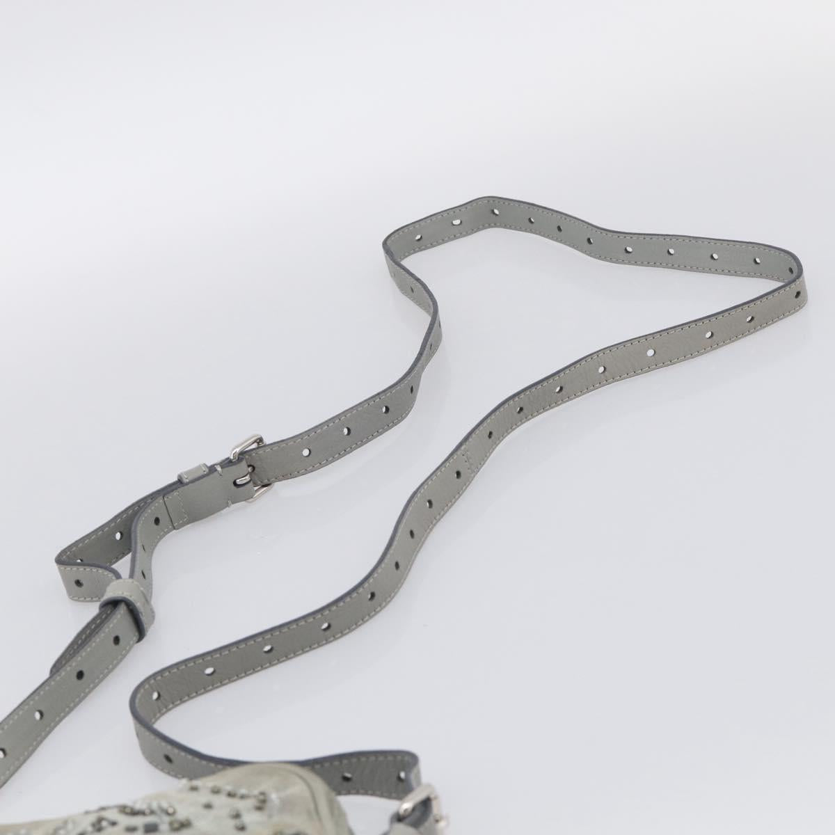 LOEWE Bijoux Shoulder Bag Suede Gray Silver Auth 212023