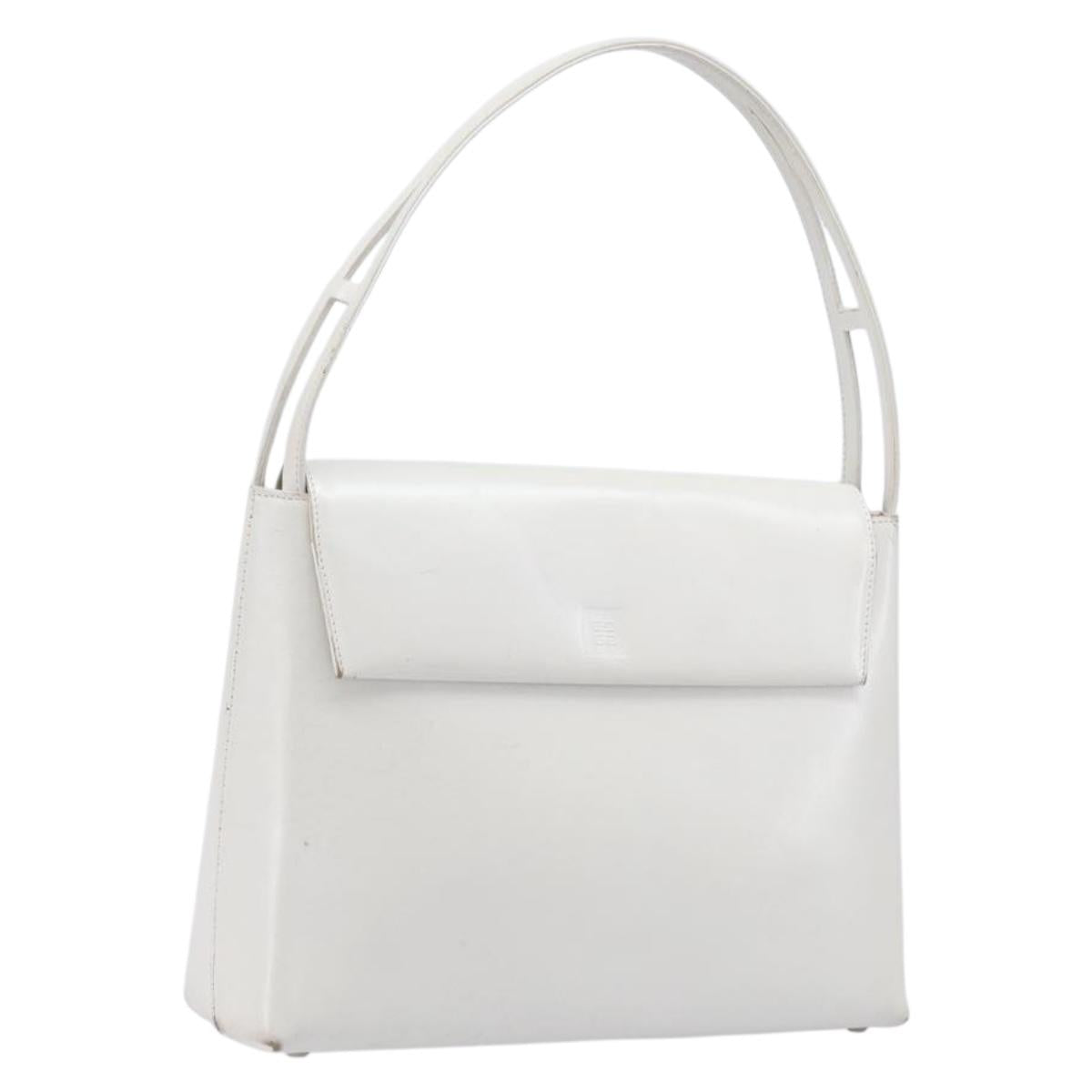 GIVENCHY Shoulder Bag Leather White Auth 212025