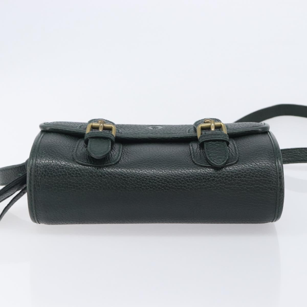Polo Ralph Lauren Shoulder Bag Leather Green Gold Auth 212027A