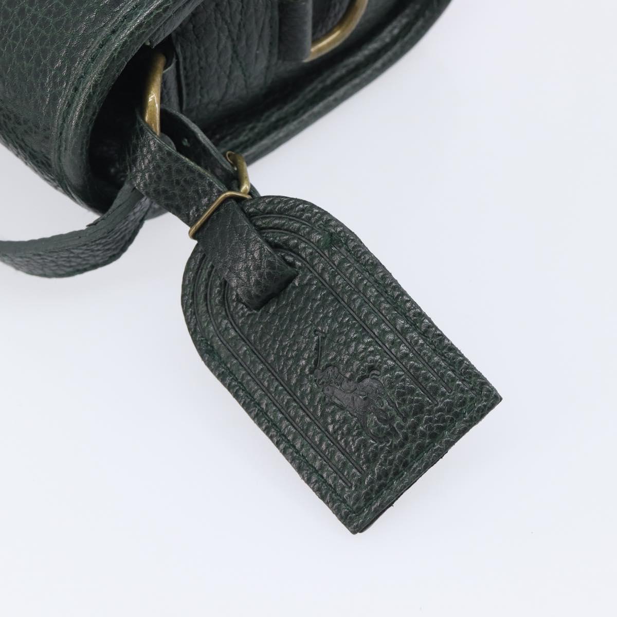Polo Ralph Lauren Shoulder Bag Leather Green Gold Auth 212027A