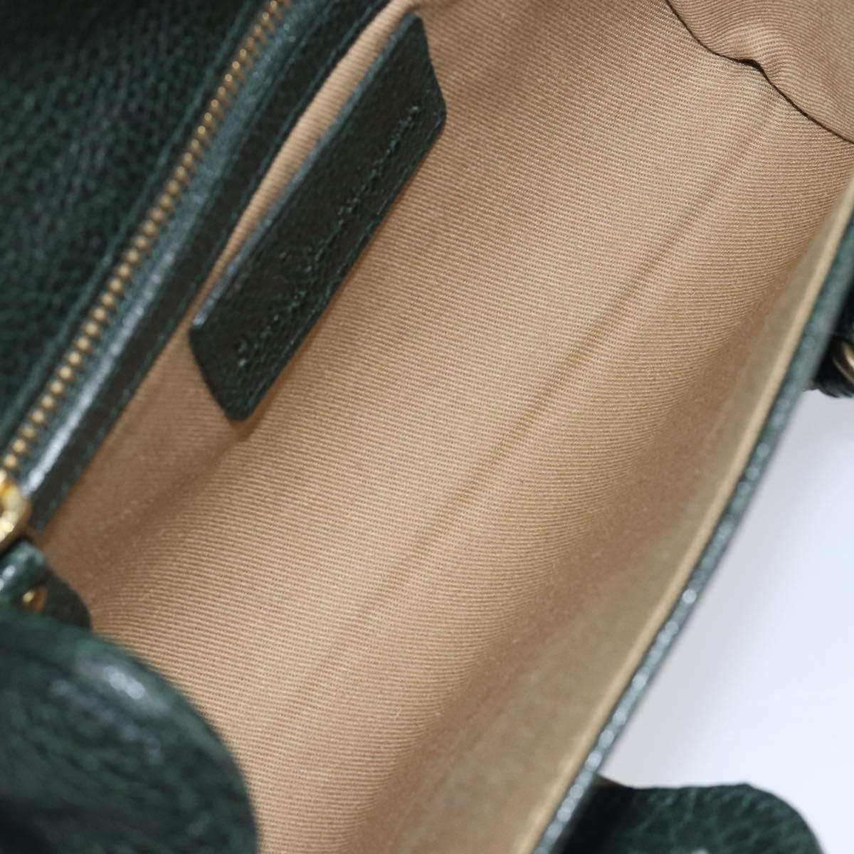 Polo Ralph Lauren Shoulder Bag Leather Green Gold Auth 212027A