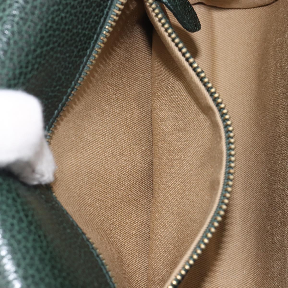 Polo Ralph Lauren Shoulder Bag Leather Green Gold Auth 212027A