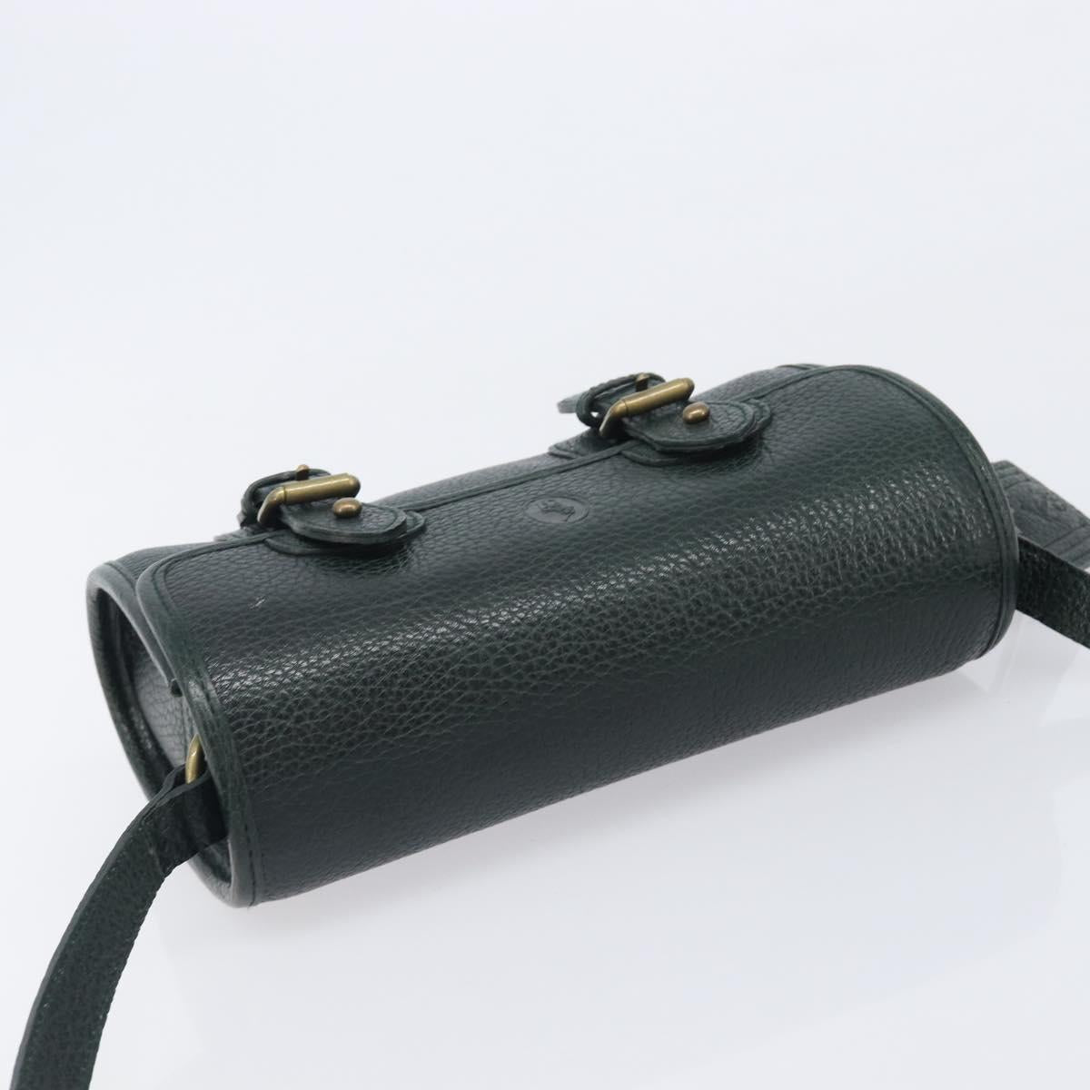 Polo Ralph Lauren Shoulder Bag Leather Green Gold Auth 212027A