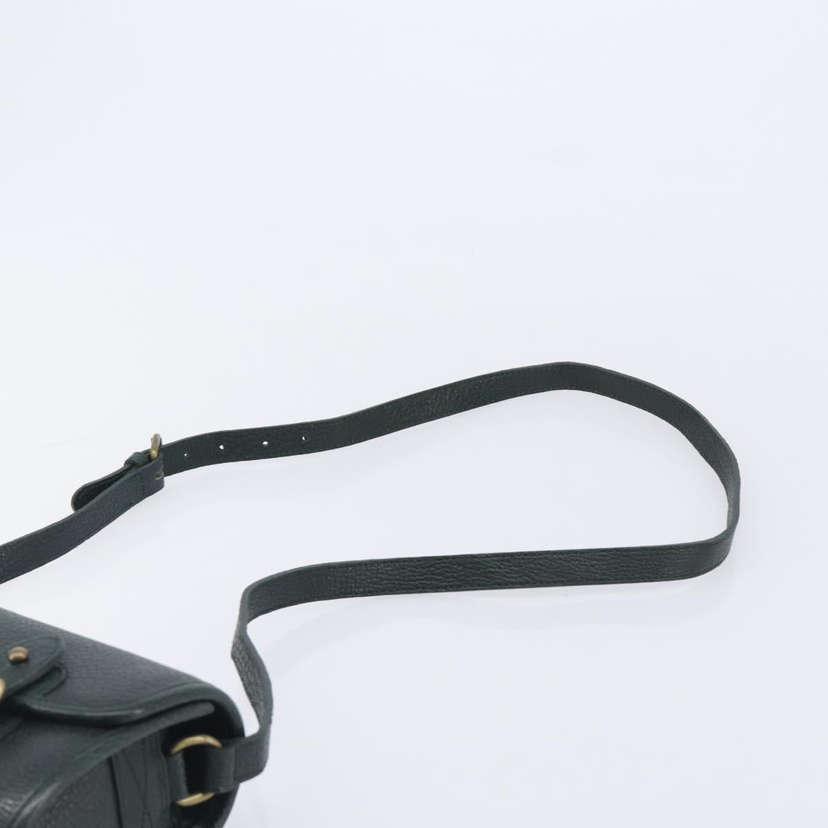 Polo Ralph Lauren Shoulder Bag Leather Green Gold Auth 212027A