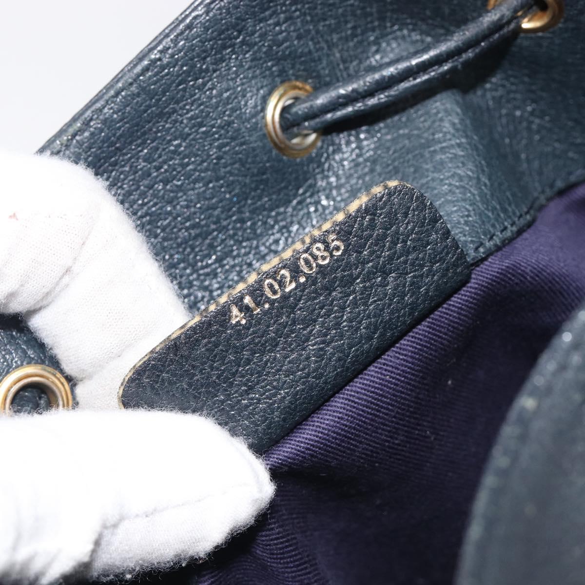 GUCCI GG Supreme Sherry Line Shoulder Bag PVC Navy Gold 41 02 085 Auth 212034