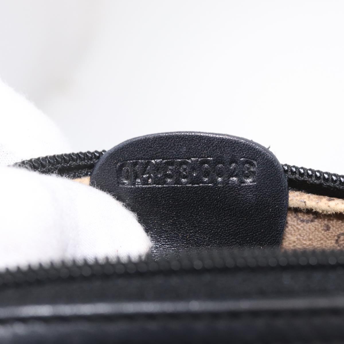 GUCCI Clutch Bag Leather Black Gold 014 58 0028 Auth 212038