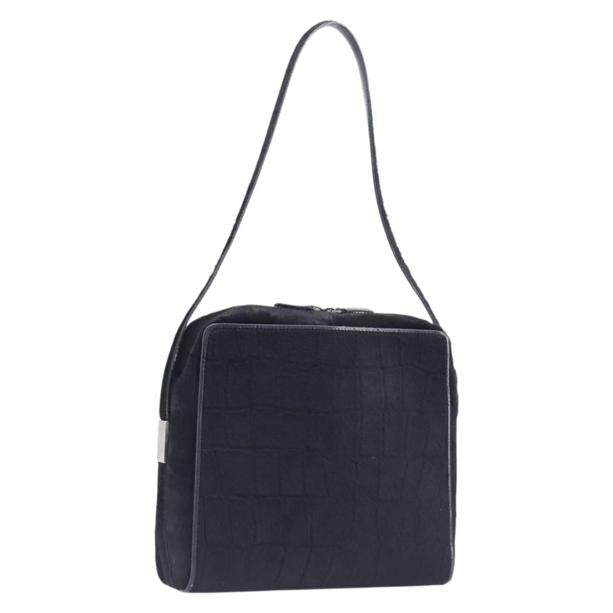GUCCI Shoulder Bag Harako Leather Black Silver 001 2058 1758 5 Auth 212039