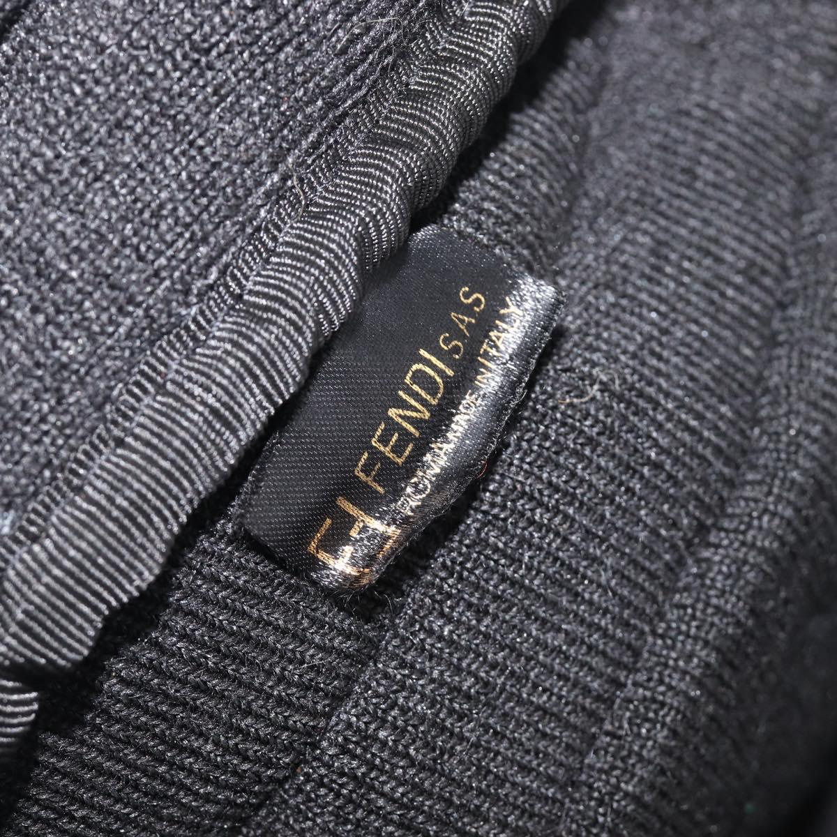 FENDI Tote Bag Acrylic Fur Black Auth 212040