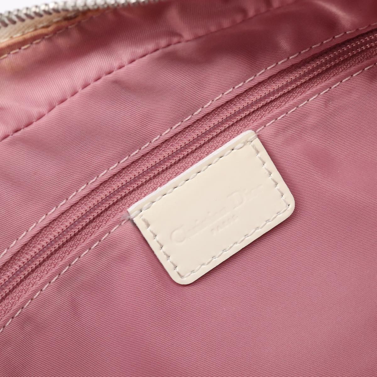 Christian Dior Trotter Canvas Shoulder Bag PVC Pink Silver Auth 212047