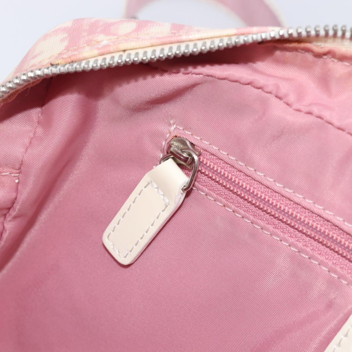 Christian Dior Trotter Canvas Shoulder Bag PVC Pink Silver Auth 212047