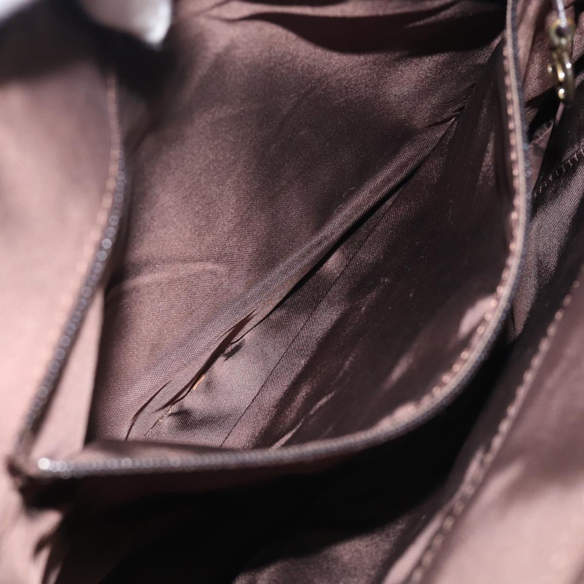 CHANEL Tote Bag Suede Brown CC Auth 212050A