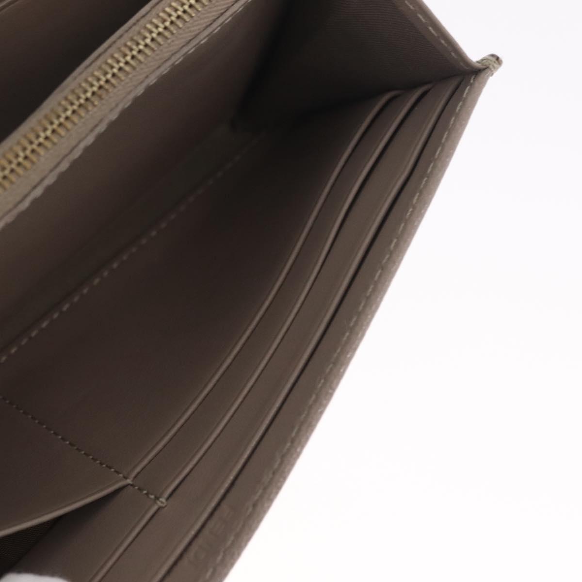 FENDI F's Long Wallet Leather Gray Gold Auth 212053A