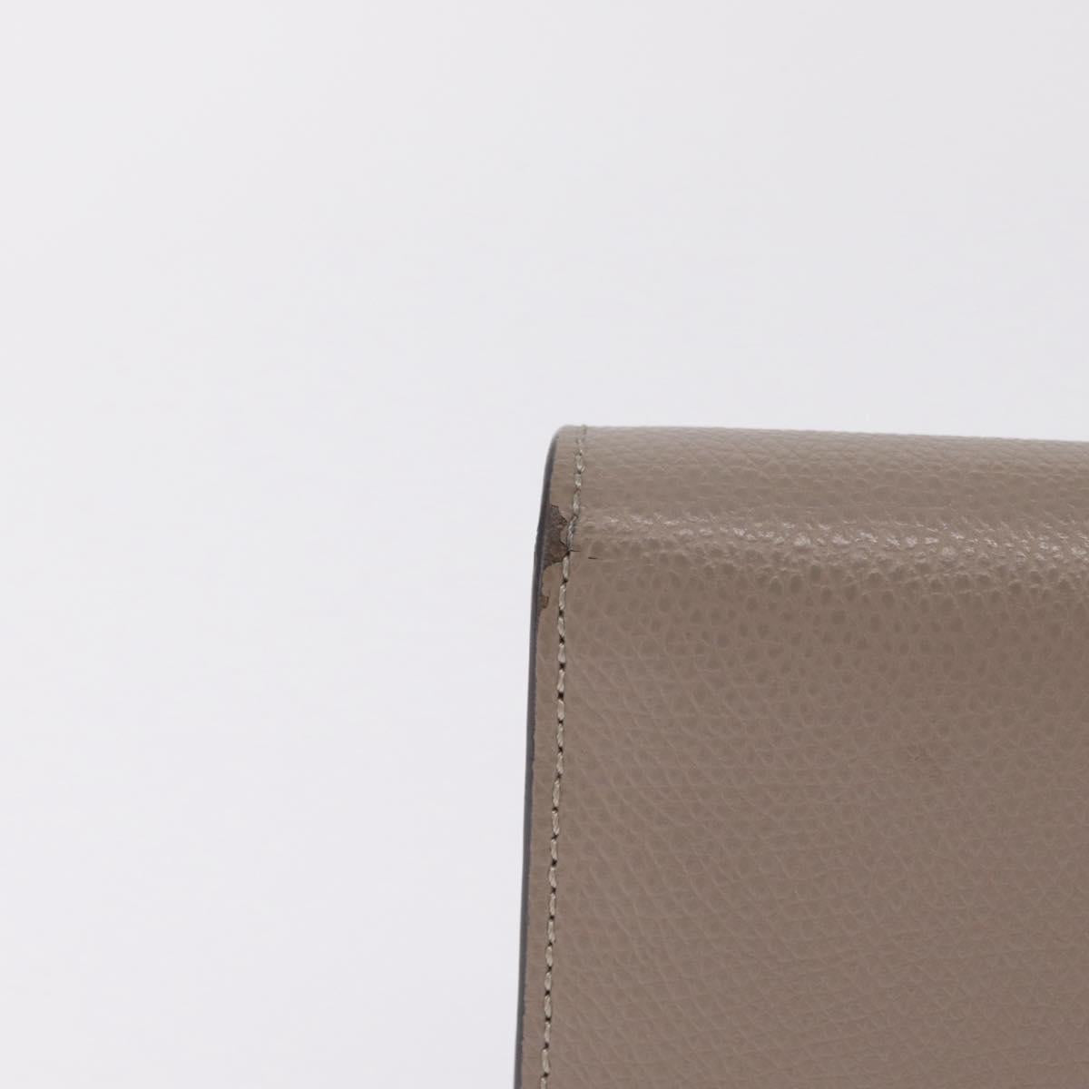 FENDI F's Long Wallet Leather Gray Gold Auth 212053A