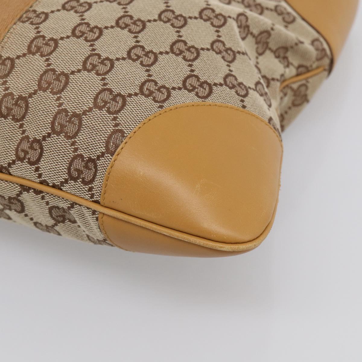 GUCCI GG Canvas Sherry Line Jackie Hand Bag Beige Gold 001 4075 Auth 212064