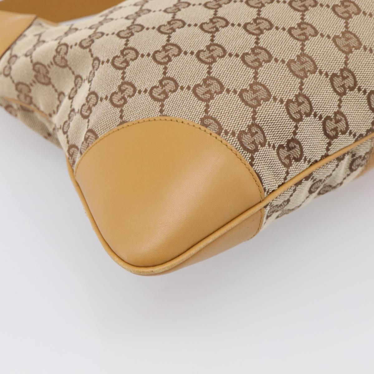 GUCCI GG Canvas Sherry Line Jackie Hand Bag Beige Gold 001 4075 Auth 212064