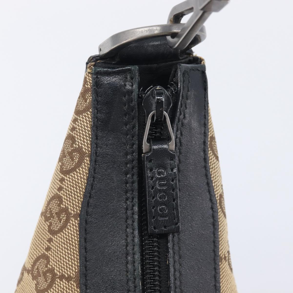 GUCCI GG Canvas Bamboo Hand Bag Beige Silver 000 0531 Auth 212067