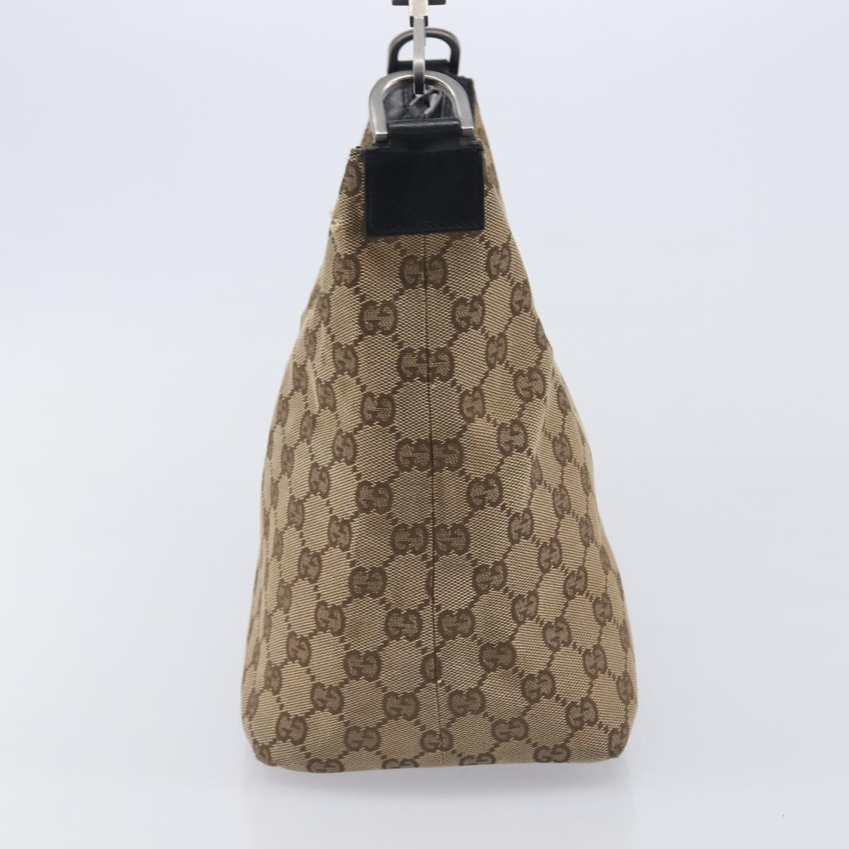 GUCCI GG Canvas Bamboo Hand Bag Beige Silver 000 0531 Auth 212067