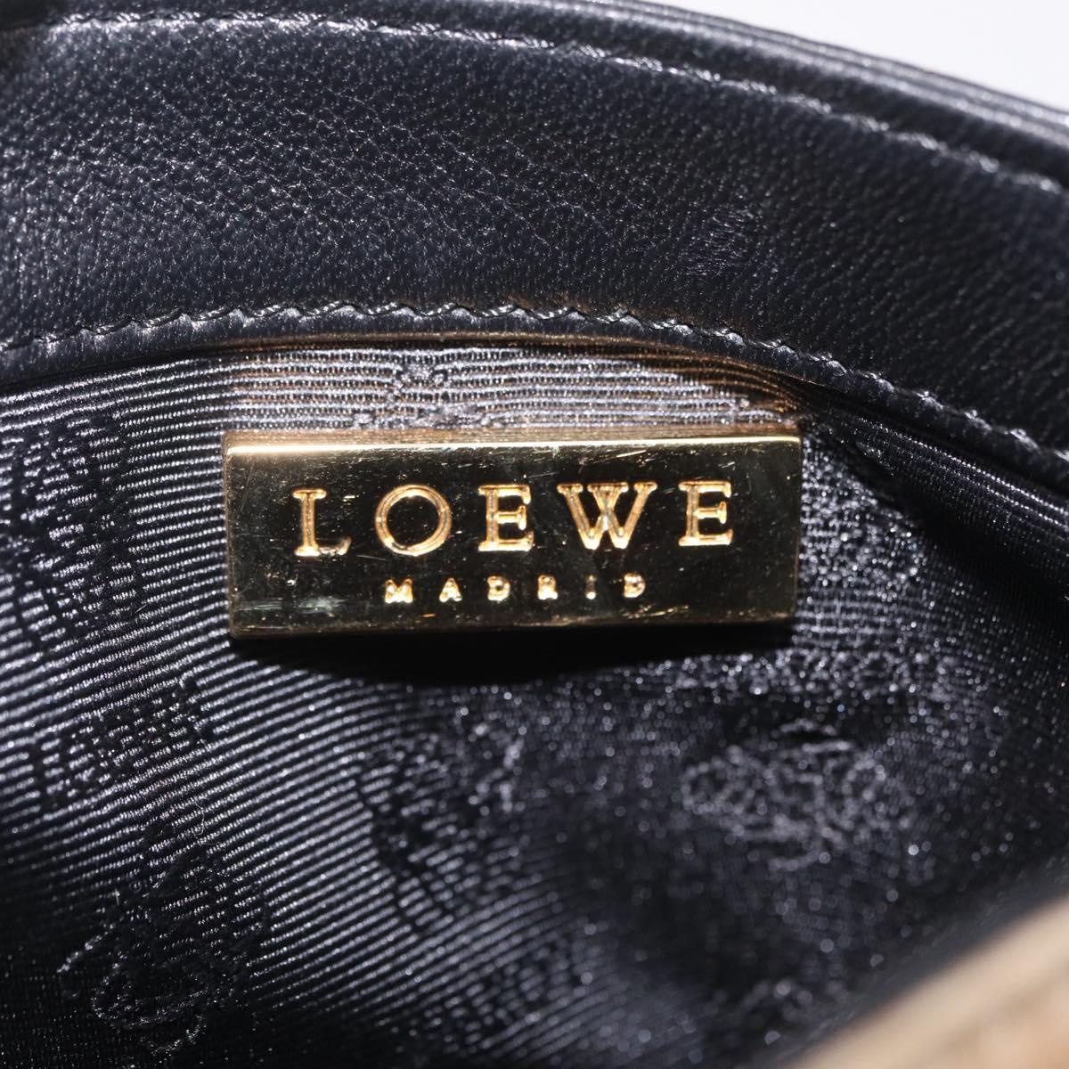 LOEWE Hand Bag Harako leather Brown Black Auth 212083V