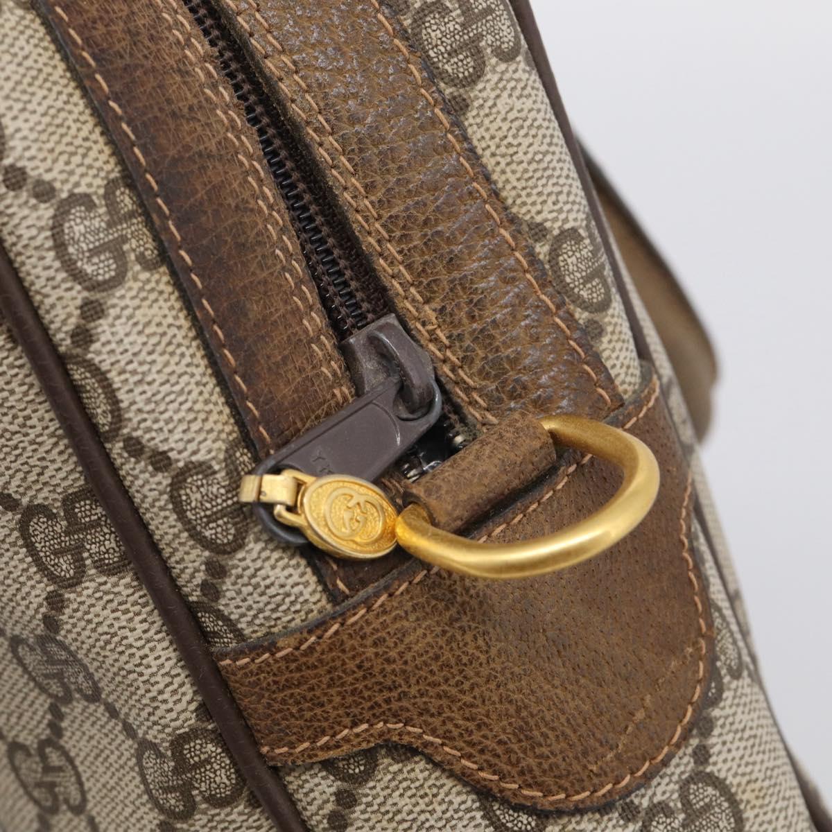 GUCCI GG Supreme Web Sherry Line Hand Bag PVC Beige Gold 67 0223839 Auth 212087