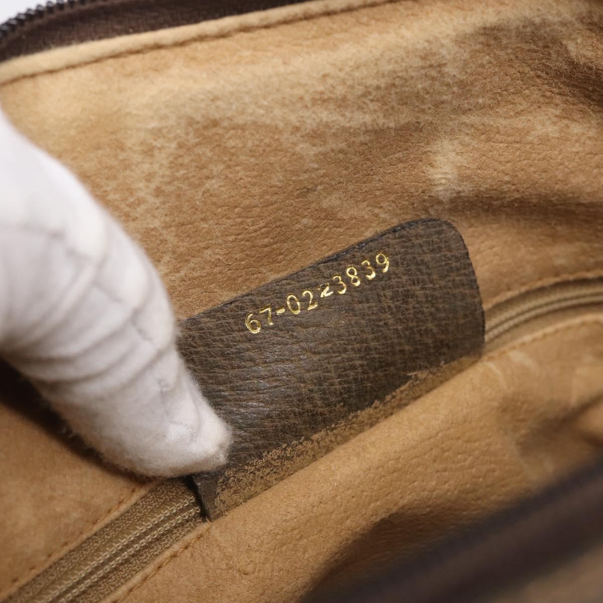 GUCCI GG Supreme Web Sherry Line Hand Bag PVC Beige Gold 67 0223839 Auth 212087