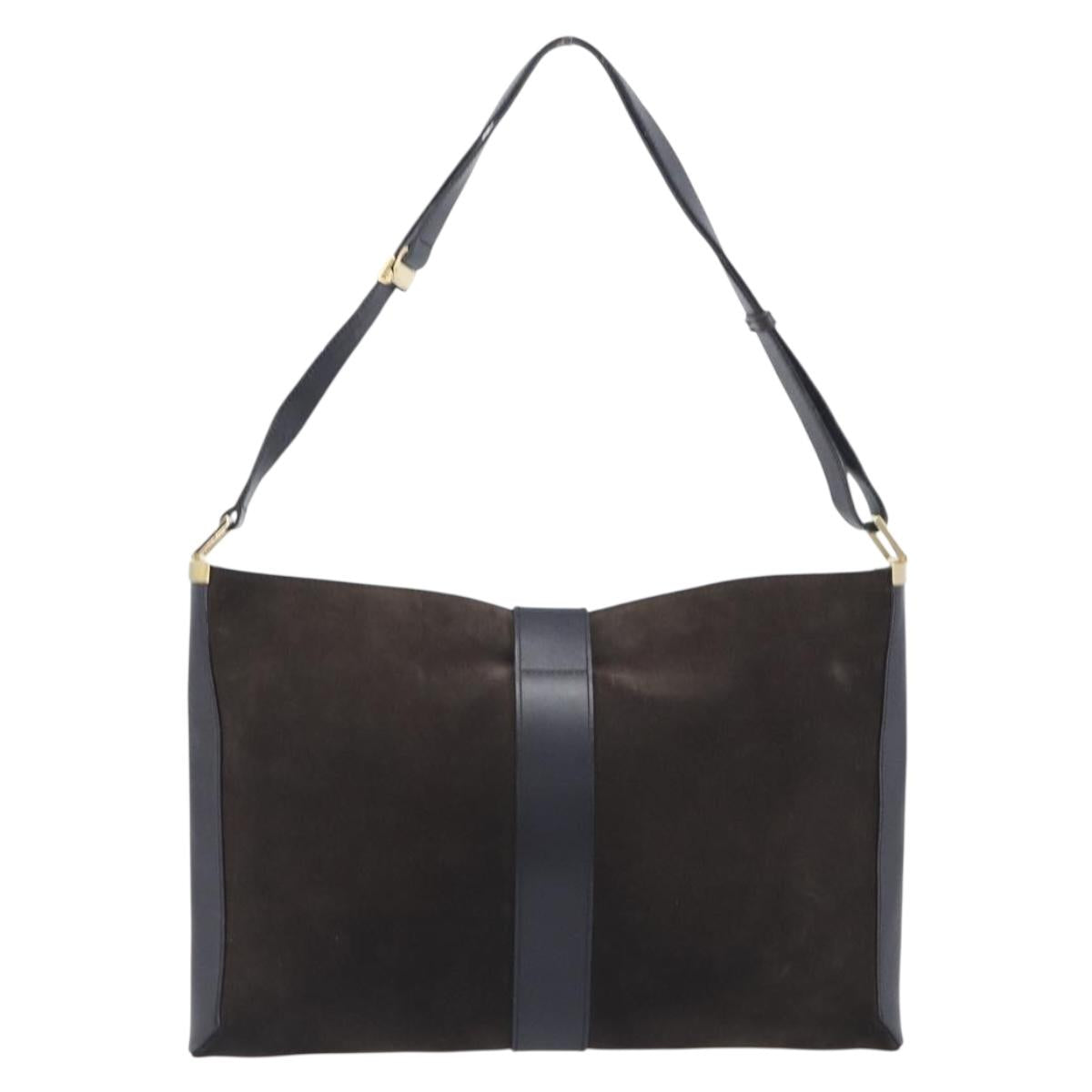 GUCCI Jackie Shoulder Bag Suede Brown Gold Tone 001 4052 1669 Auth 212093A