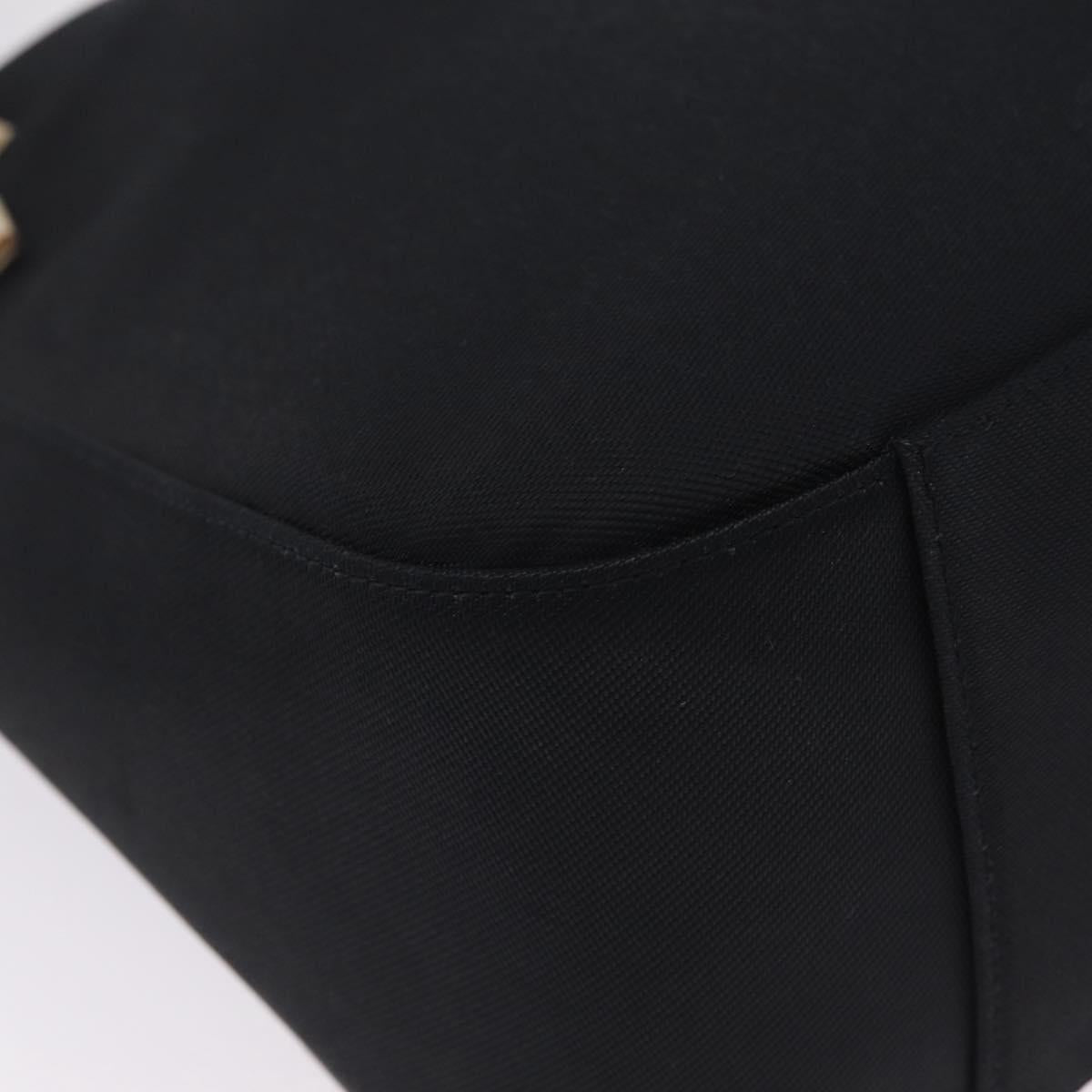 GIVENCHY Hand Bag Nylon Black Gold Auth 212095A