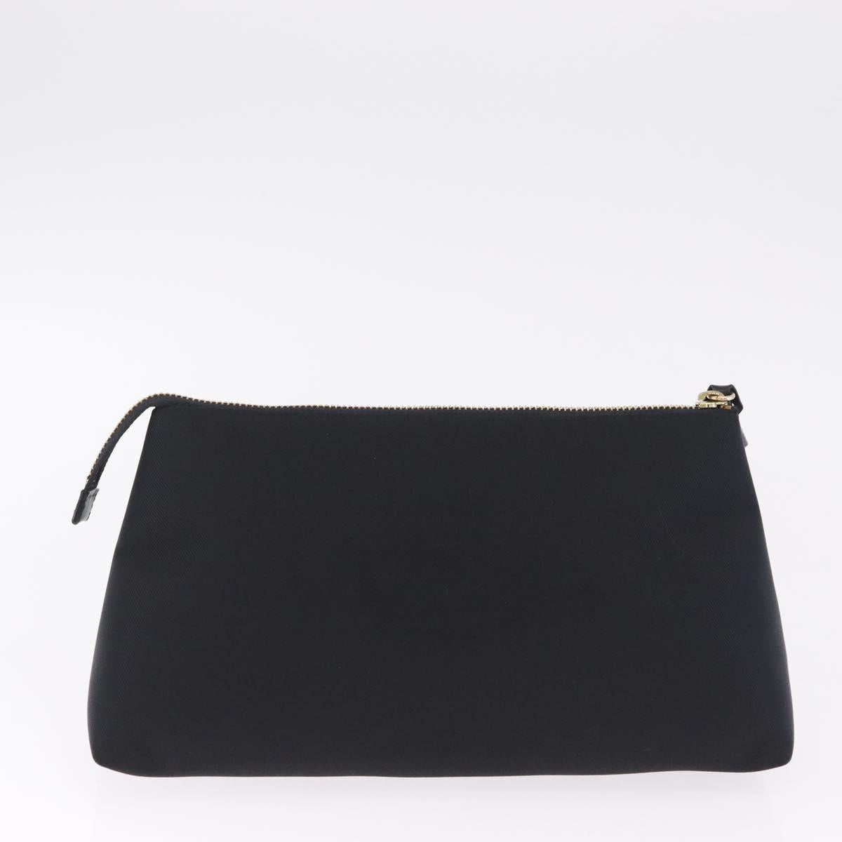 GIVENCHY Hand Bag Nylon Black Gold Auth 212095A