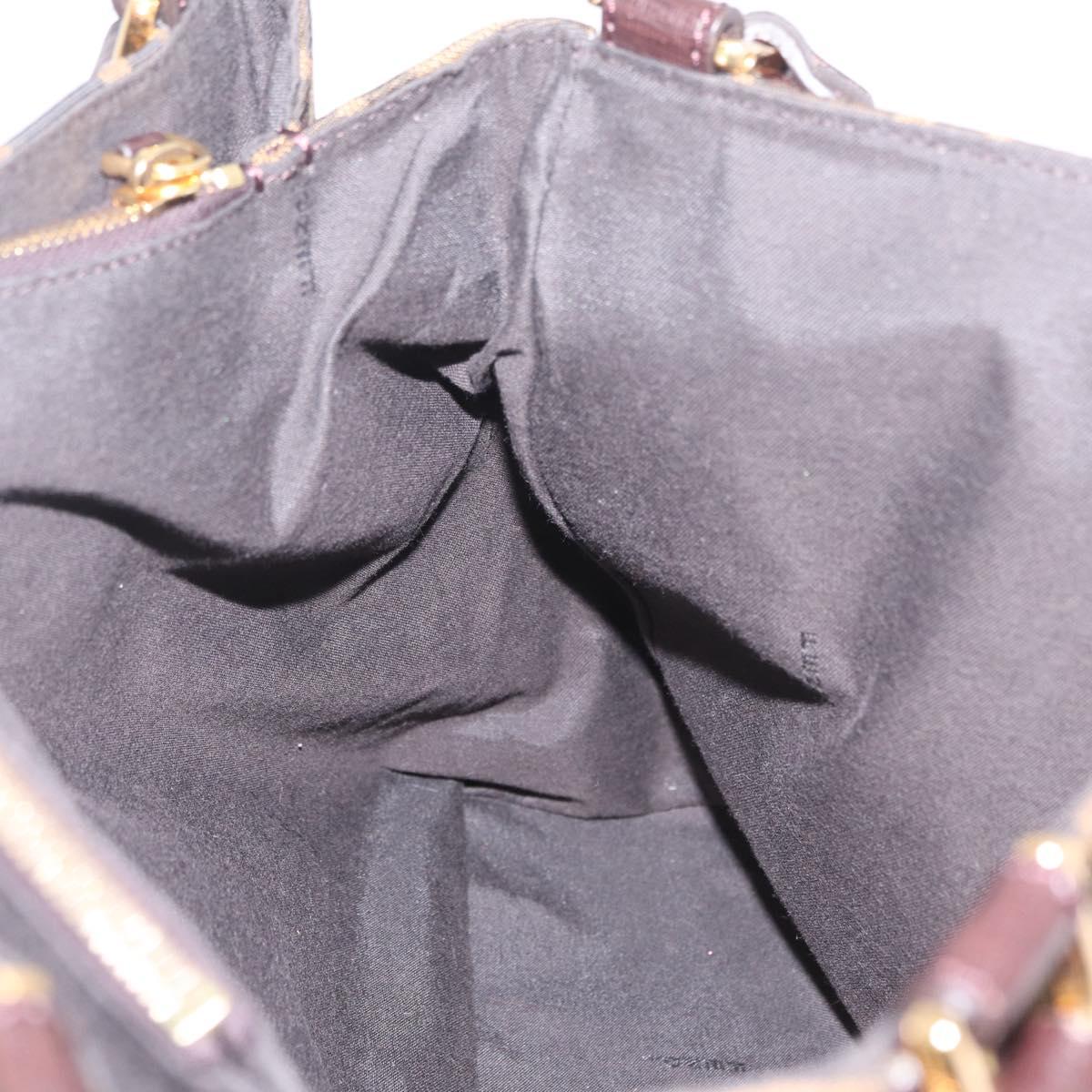 FENDI Zucca Canvas Shoulder Bag Black Brown Auth 212096SAV