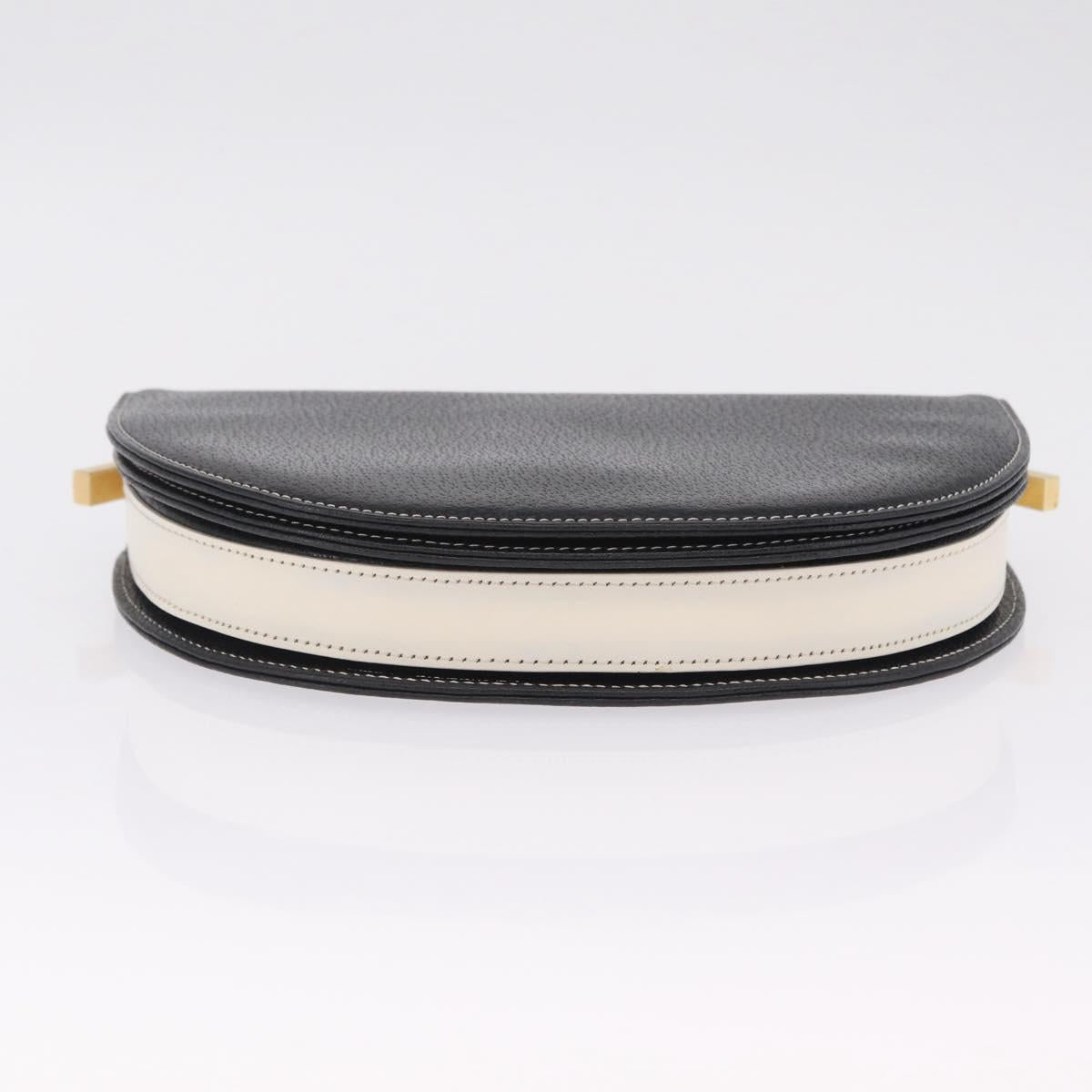 FENDI Shoulder Bag Leather Black Gold Auth 212099V