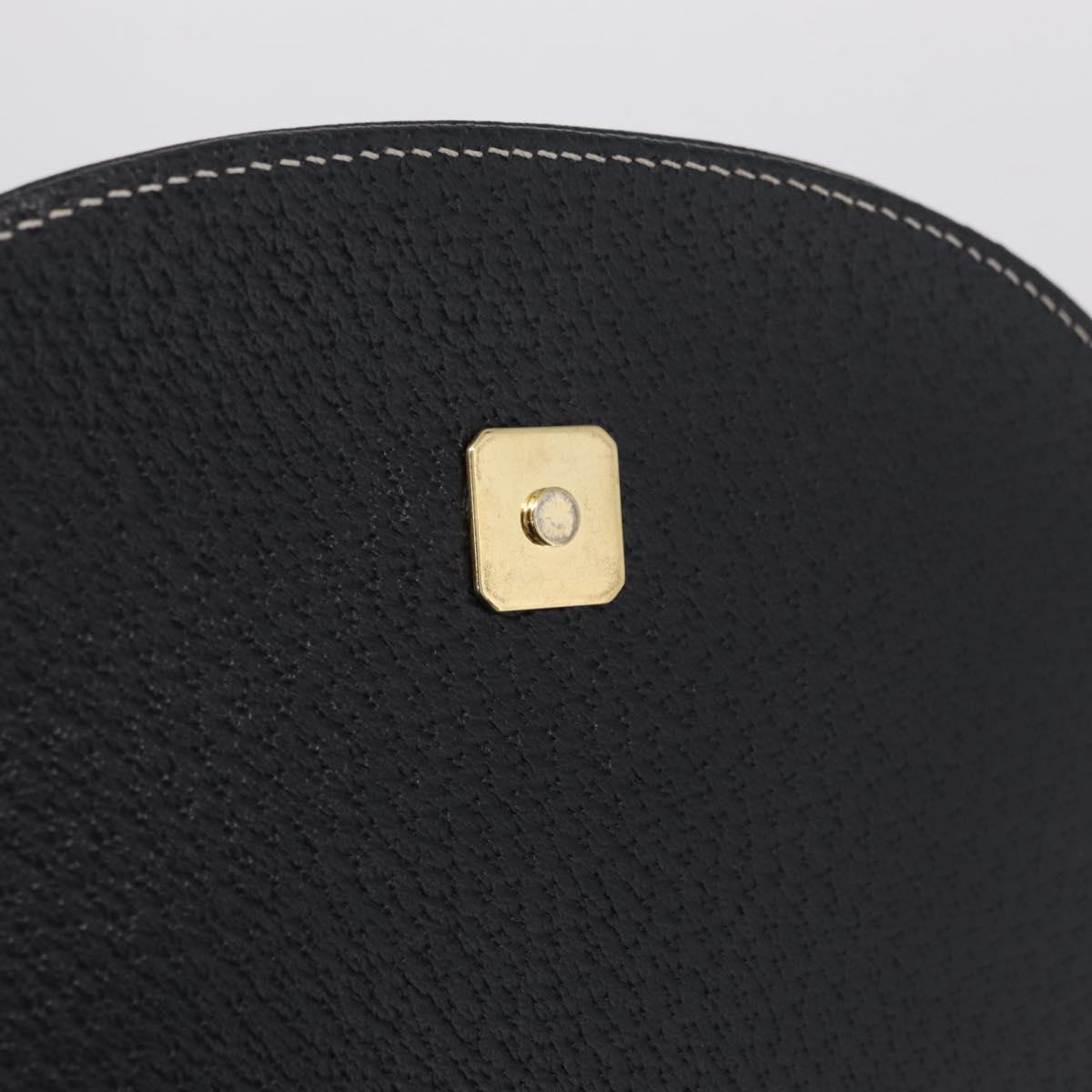 FENDI Shoulder Bag Leather Black Gold Auth 212099V