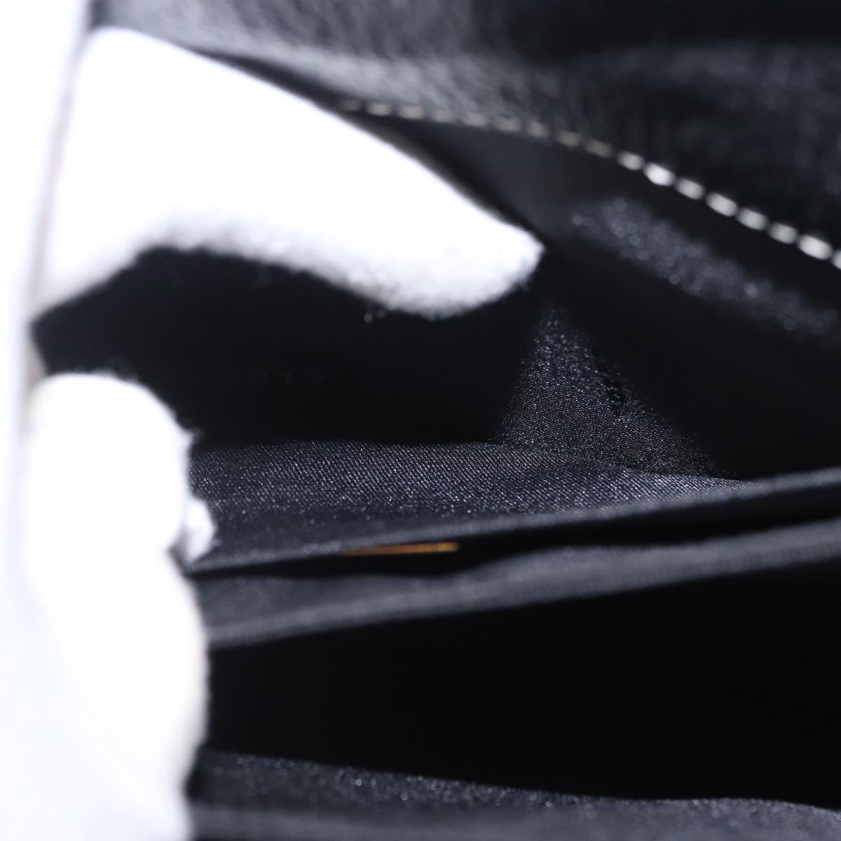 FENDI Shoulder Bag Leather Black Gold Auth 212099V