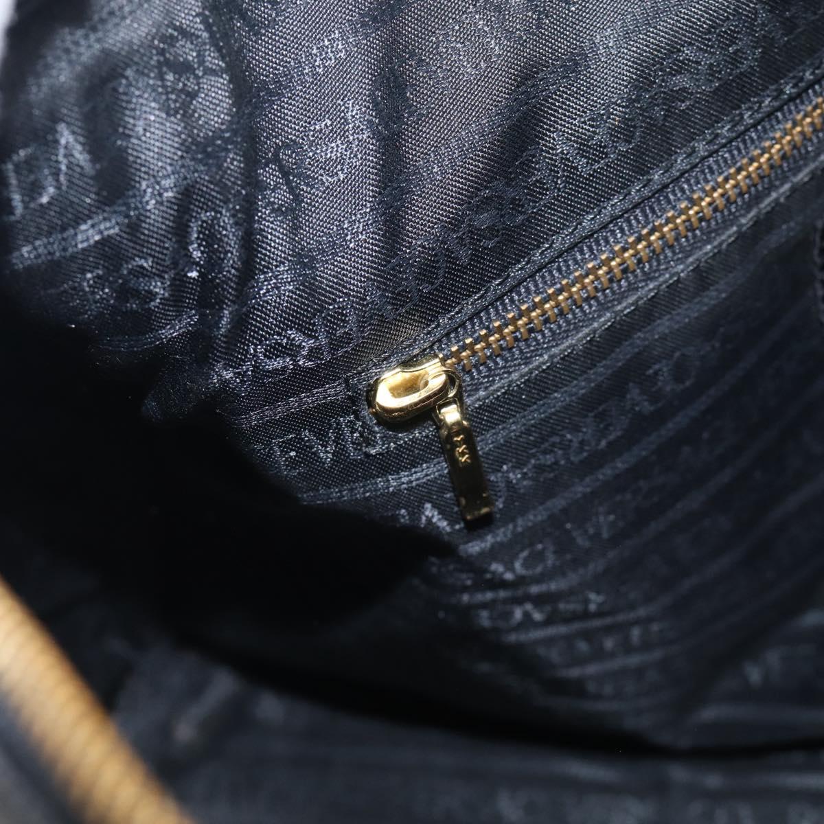 Gianni Versace Boston Bag Leather Black Gold Auth 212101