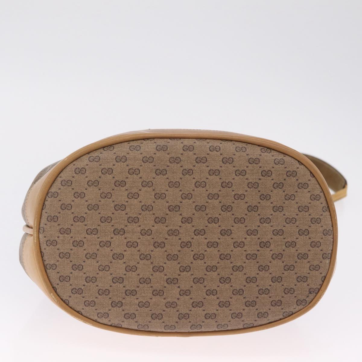 GUCCI Micro GG Supreme Shoulder Bag PVC Beige Gold Auth 212102