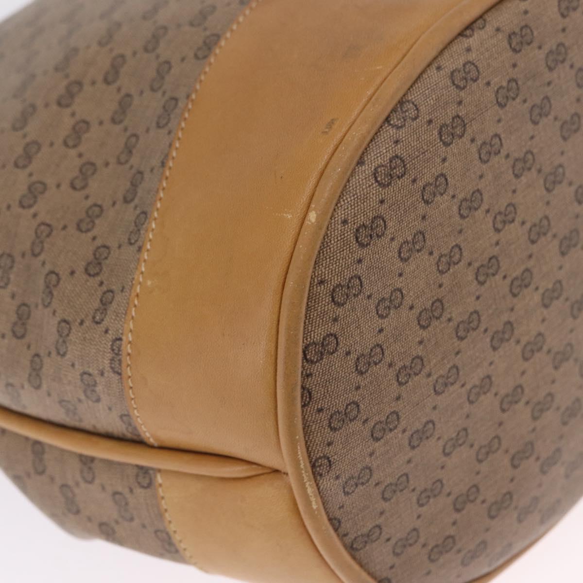 GUCCI Micro GG Supreme Shoulder Bag PVC Beige Gold Auth 212102