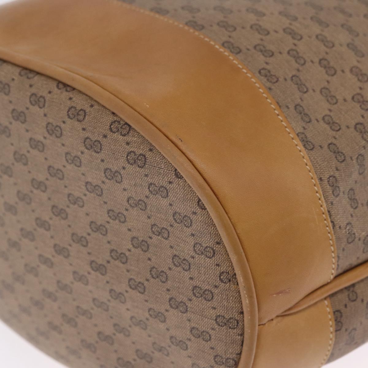 GUCCI Micro GG Supreme Shoulder Bag PVC Beige Gold Auth 212102