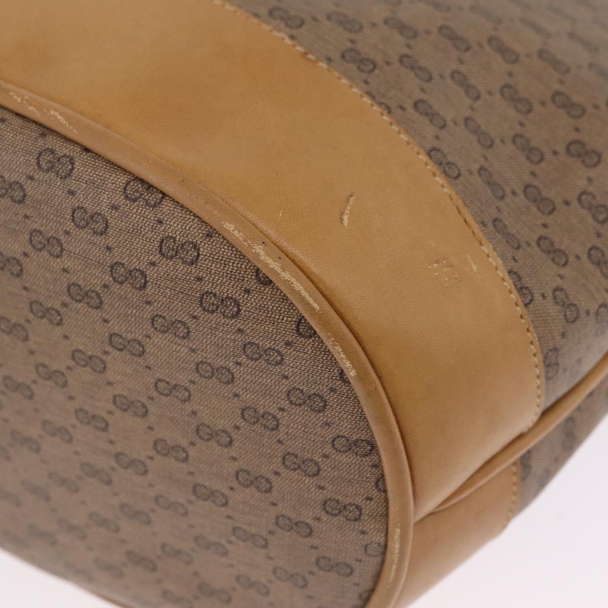 GUCCI Micro GG Supreme Shoulder Bag PVC Beige Gold Auth 212102