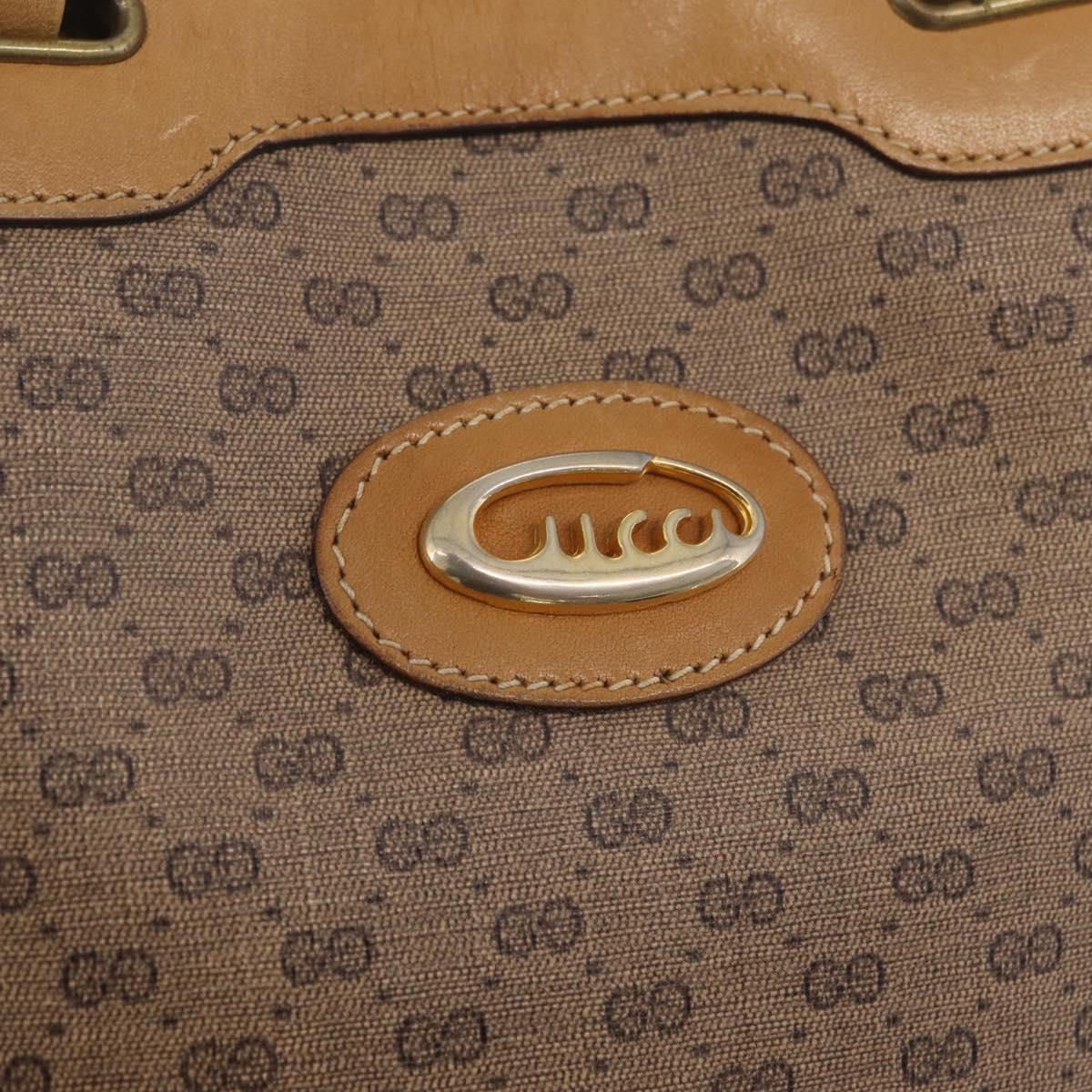 GUCCI Micro GG Supreme Shoulder Bag PVC Beige Gold Auth 212102